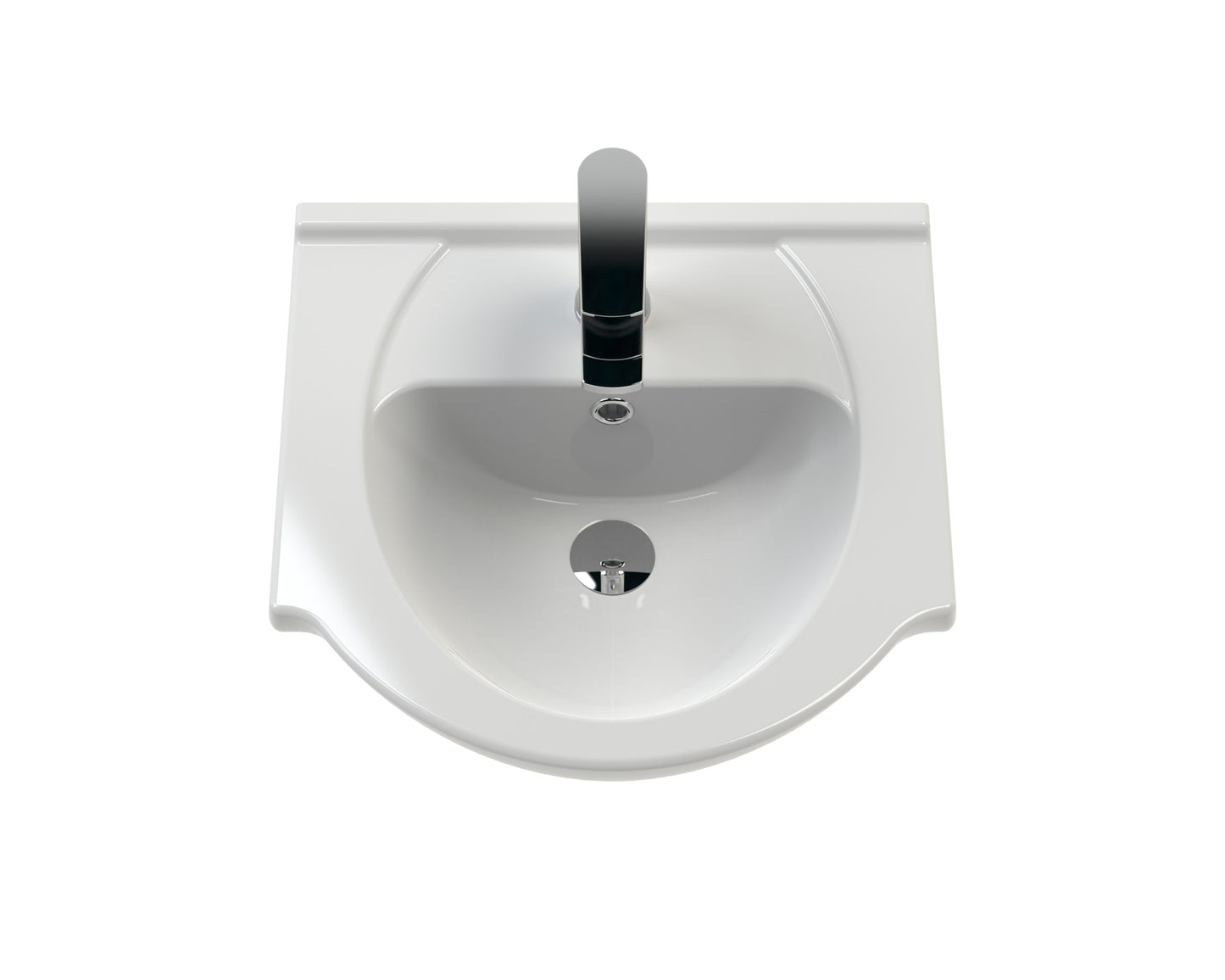 Round Ceramic Basin Curved Bowl And Wider Side