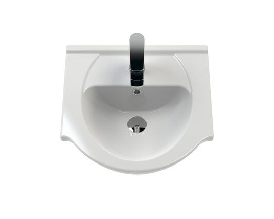 Round Ceramic Basin Curved Bowl And Wider Side