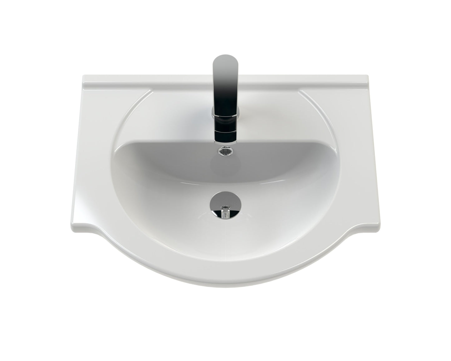 Round Ceramic Basin Curved Bowl And Wider Side
