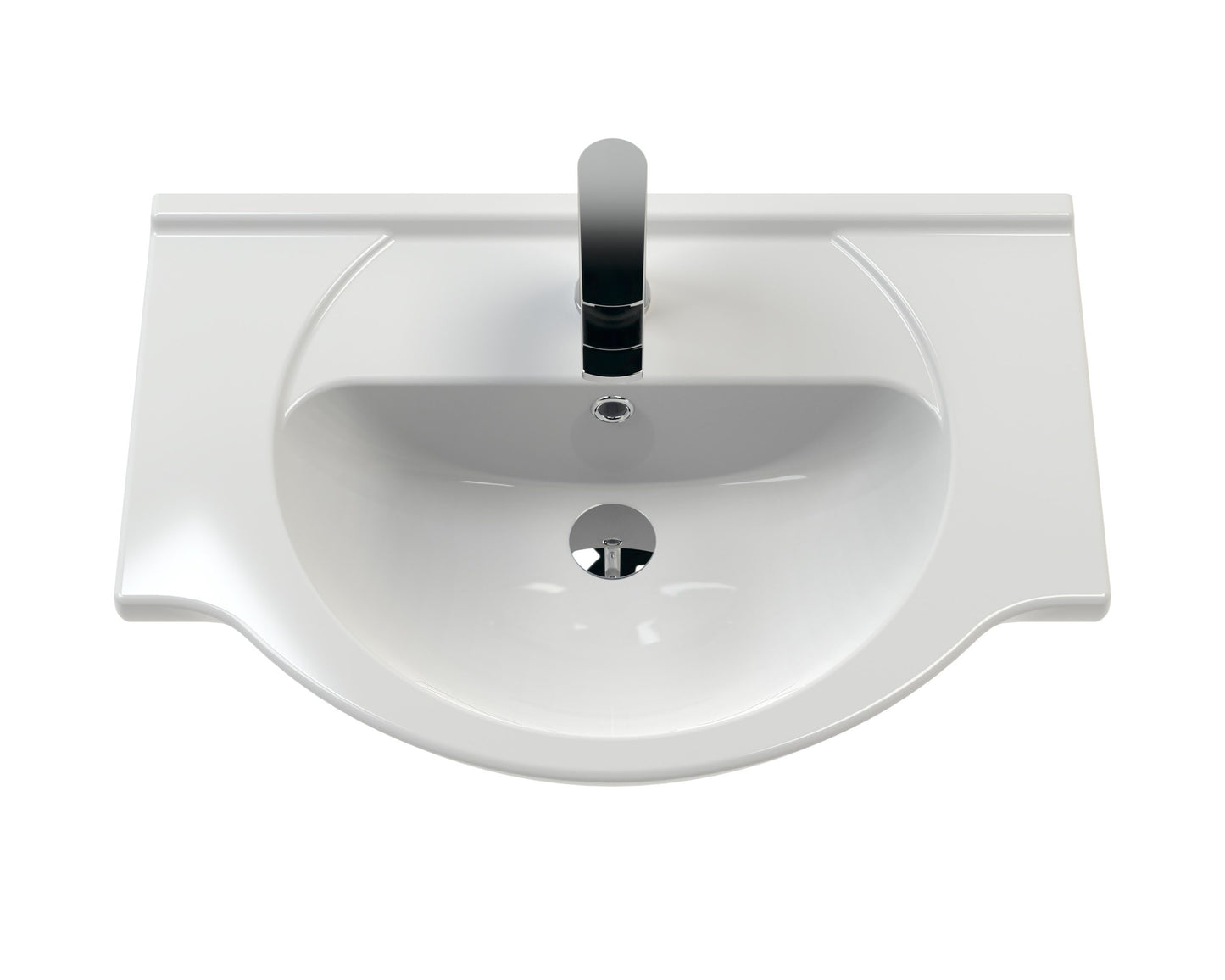 Round Ceramic Basin Curved Bowl And Wider Side
