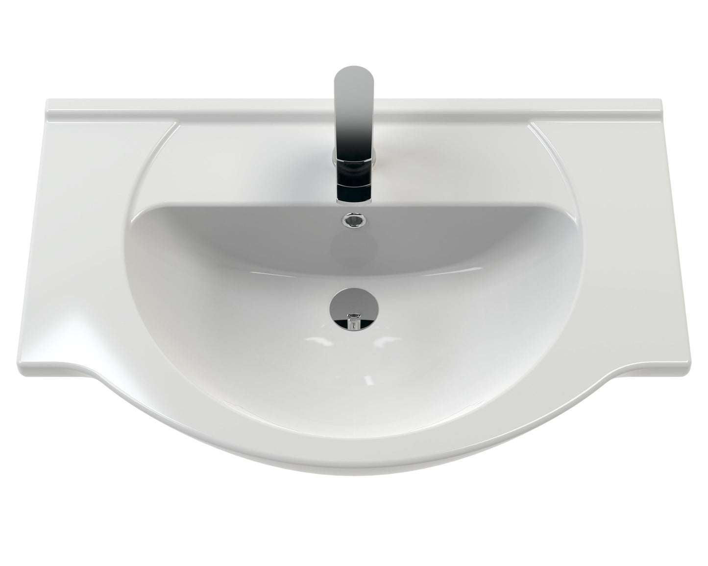 Round Ceramic Basin Curved Bowl And Wider Side