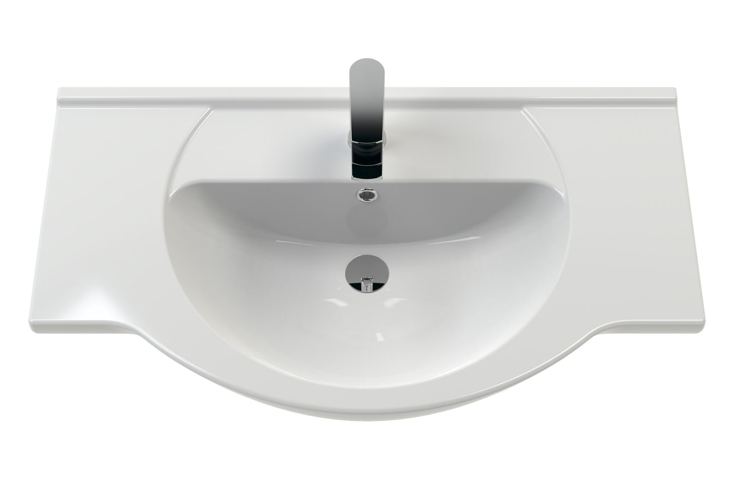 Round Ceramic Basin Curved Bowl And Wider Side