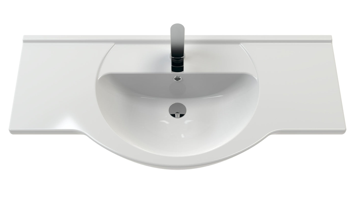Round Ceramic Basin Curved Bowl And Wider Side