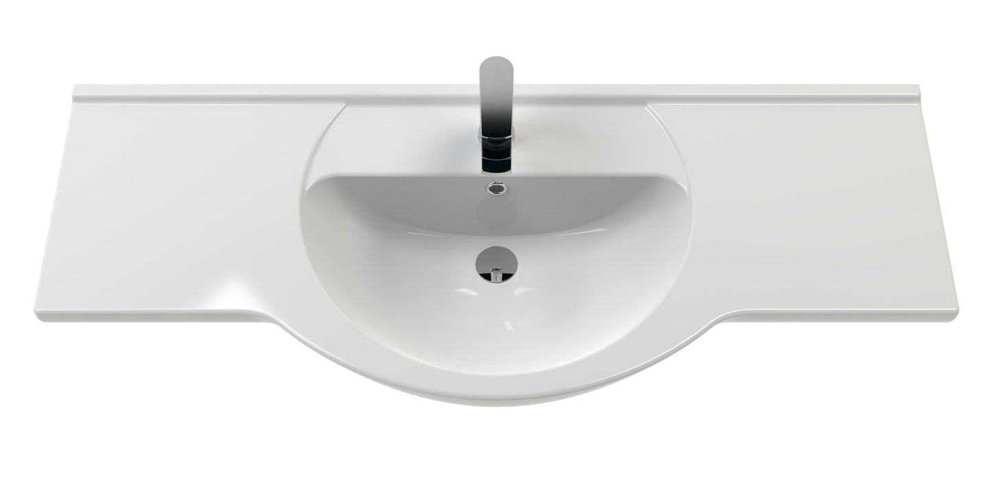 Round Ceramic Basin Curved Bowl And Wider Side