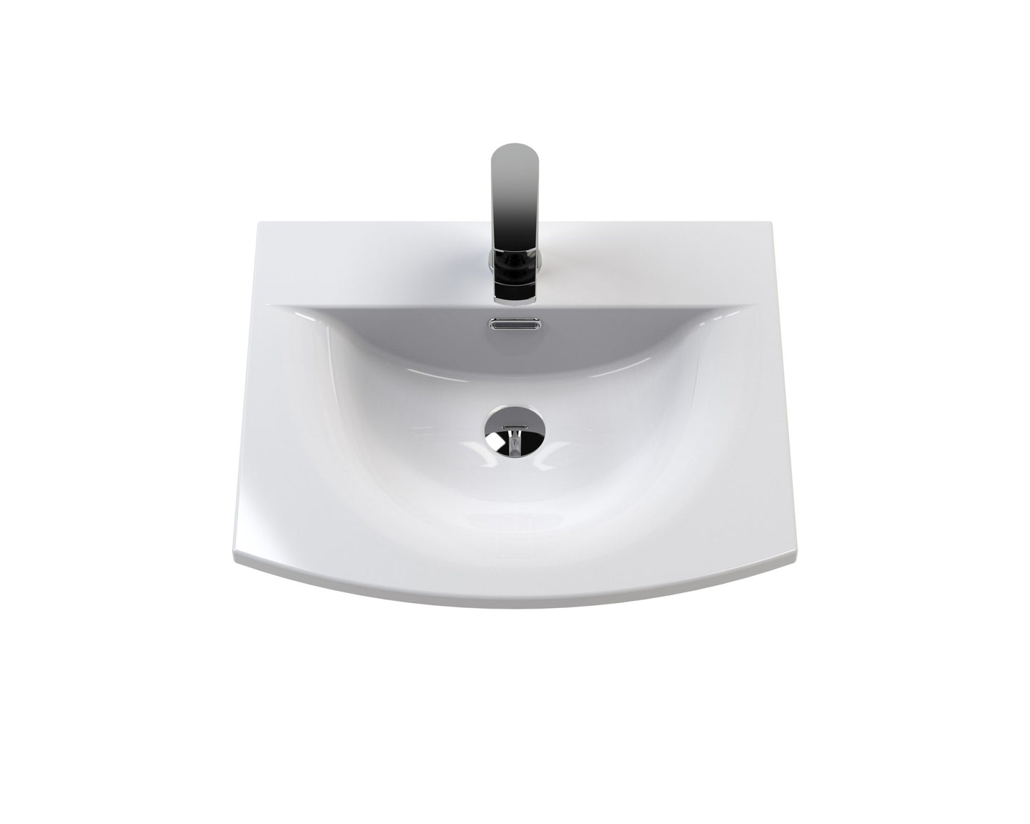 Furniture Curved Ceramic Basin 1 Tap Hole
