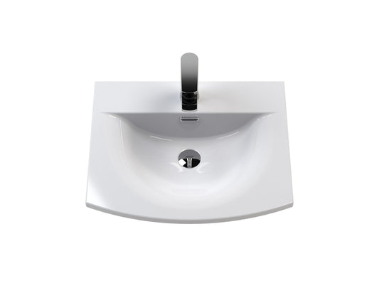 Furniture Curved Ceramic Basin 1 Tap Hole