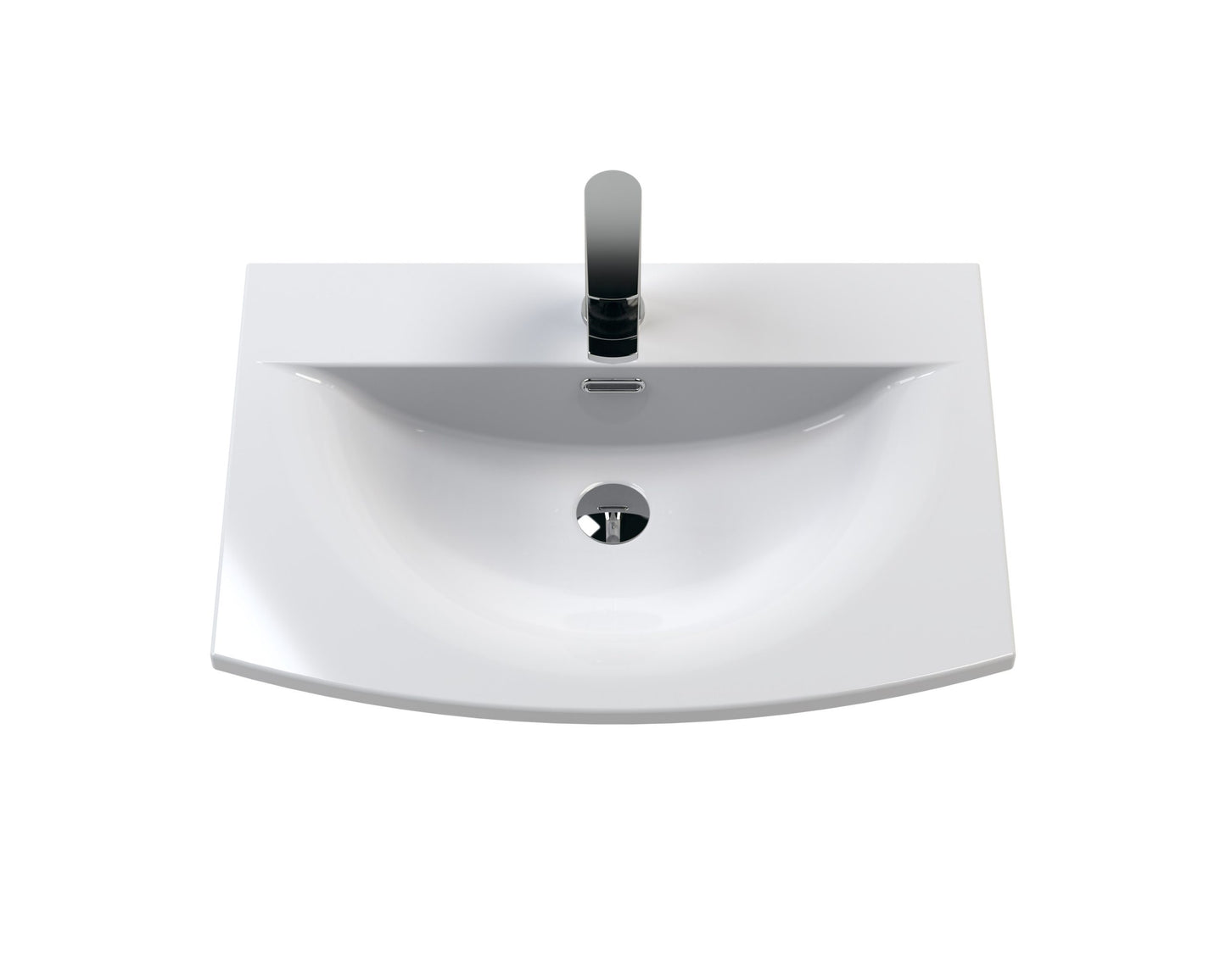 Furniture Curved Ceramic Basin 1 Tap Hole