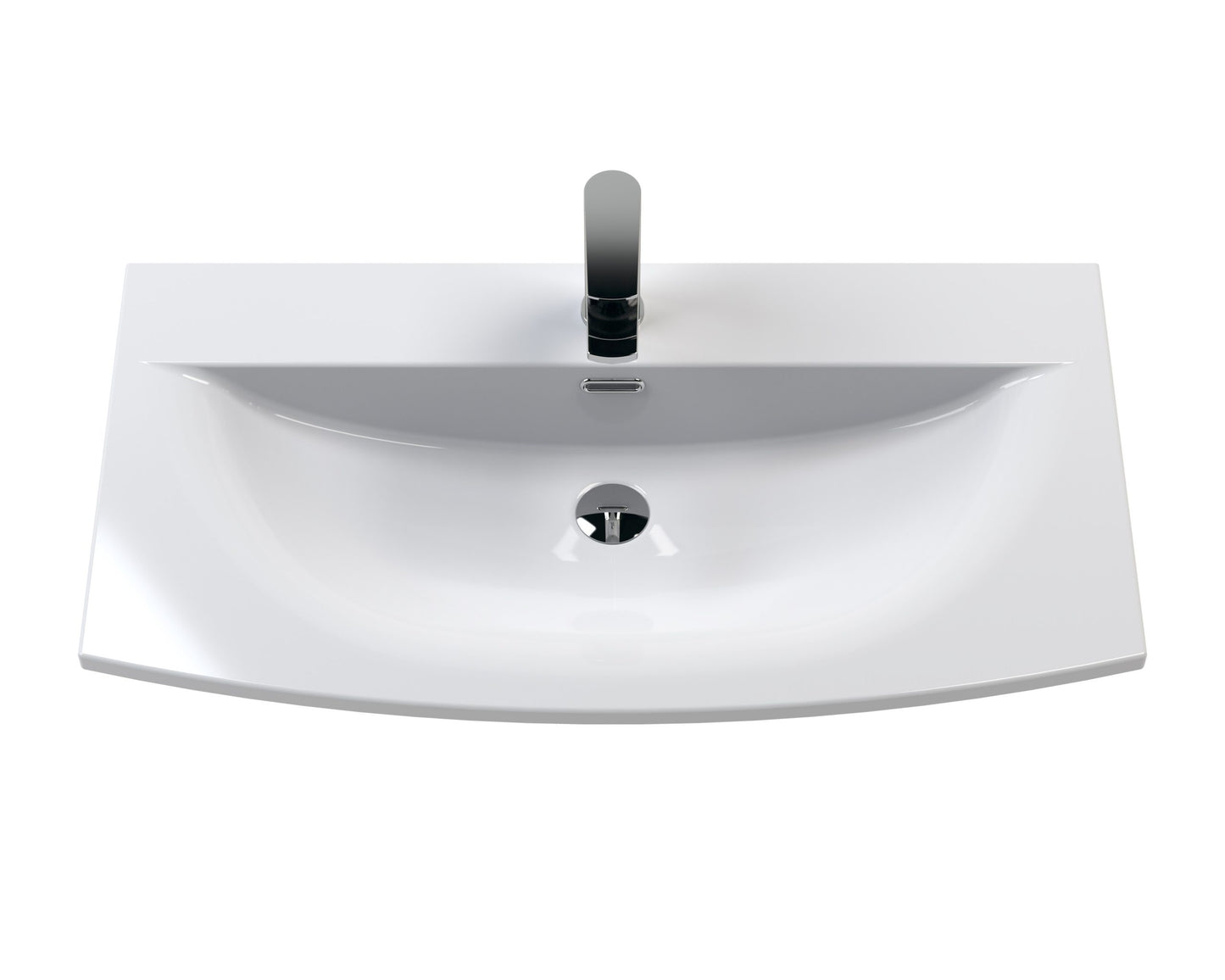Furniture Curved Ceramic Basin 1 Tap Hole