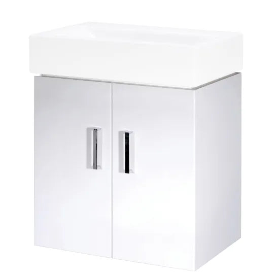 Wall Hung 2 Door Vanity Unit Gloss White