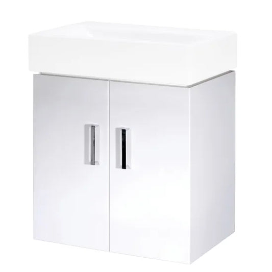 Wall Hung 2 Door Vanity Unit Gloss White