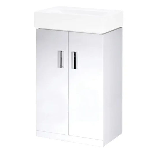 Floor Standing 2 Door Vanity Unit Gloss White