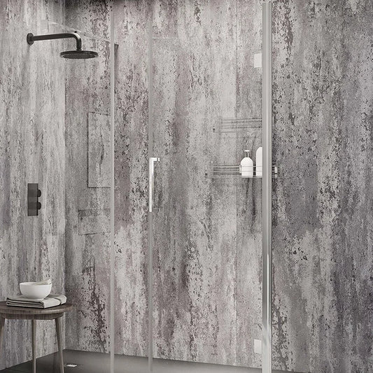 Silver Retro Metallic - 1000mm x 2400mm x 10mm - Gloss - Waterproof - 1 Fire Rated