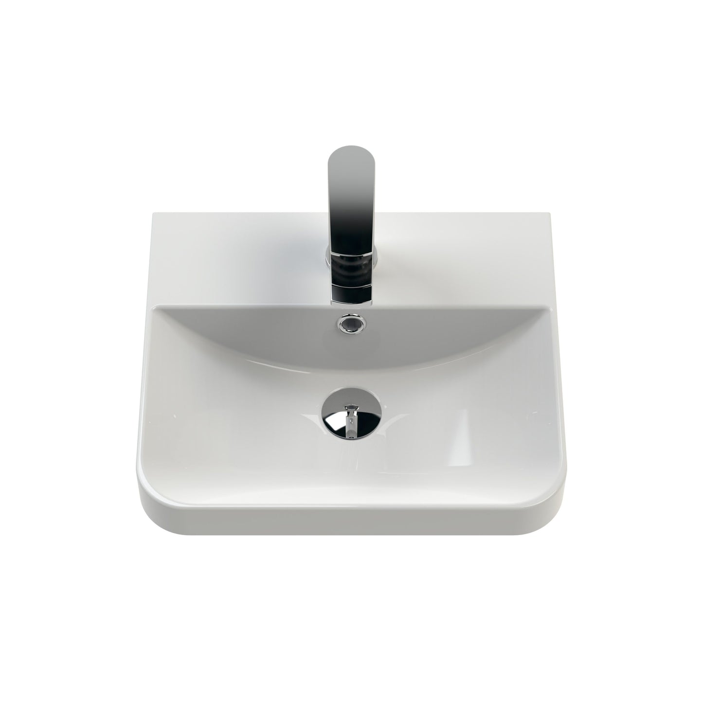 Round Ceramic Basin Curved Bowl And Wider Side