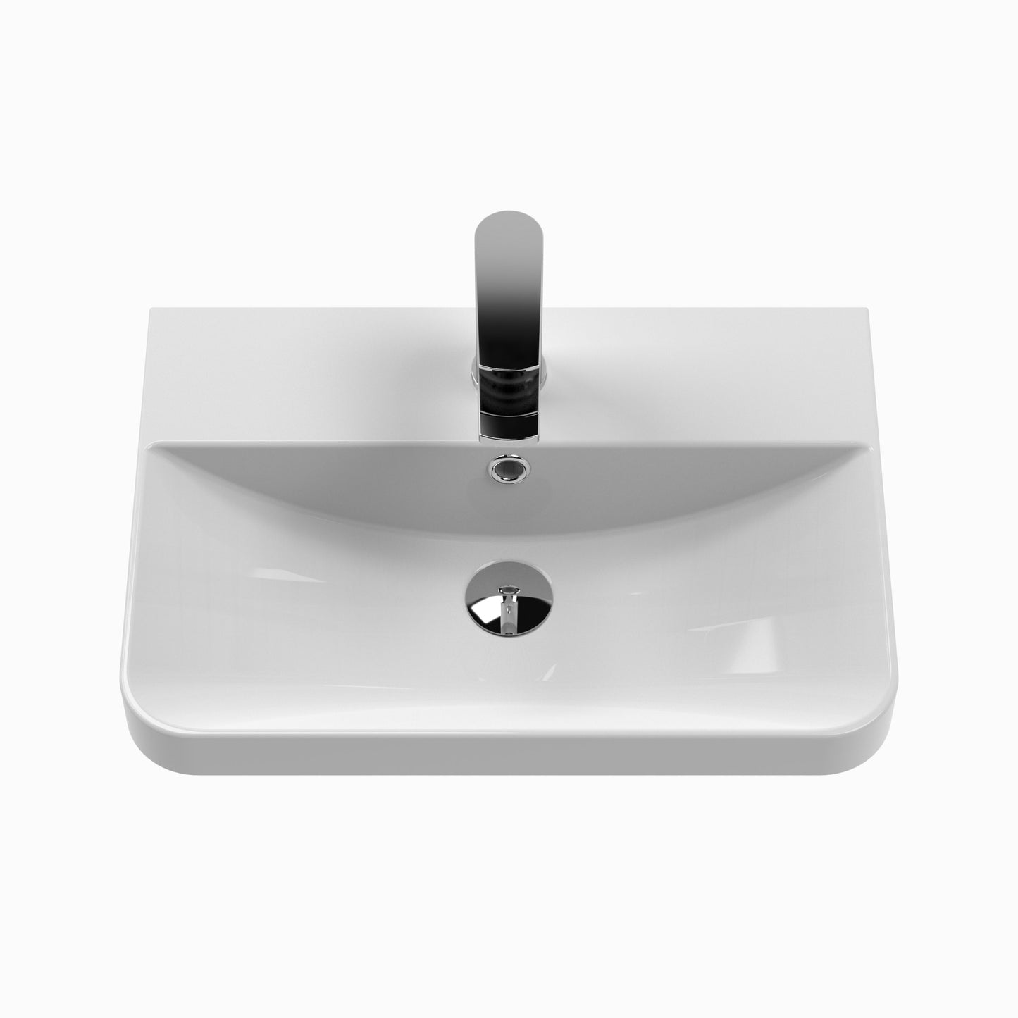 Round Ceramic Basin Curved Bowl And Wider Side
