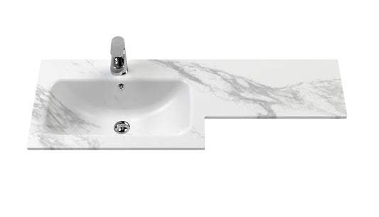 L-Shaped Solid Stone Basin Marble