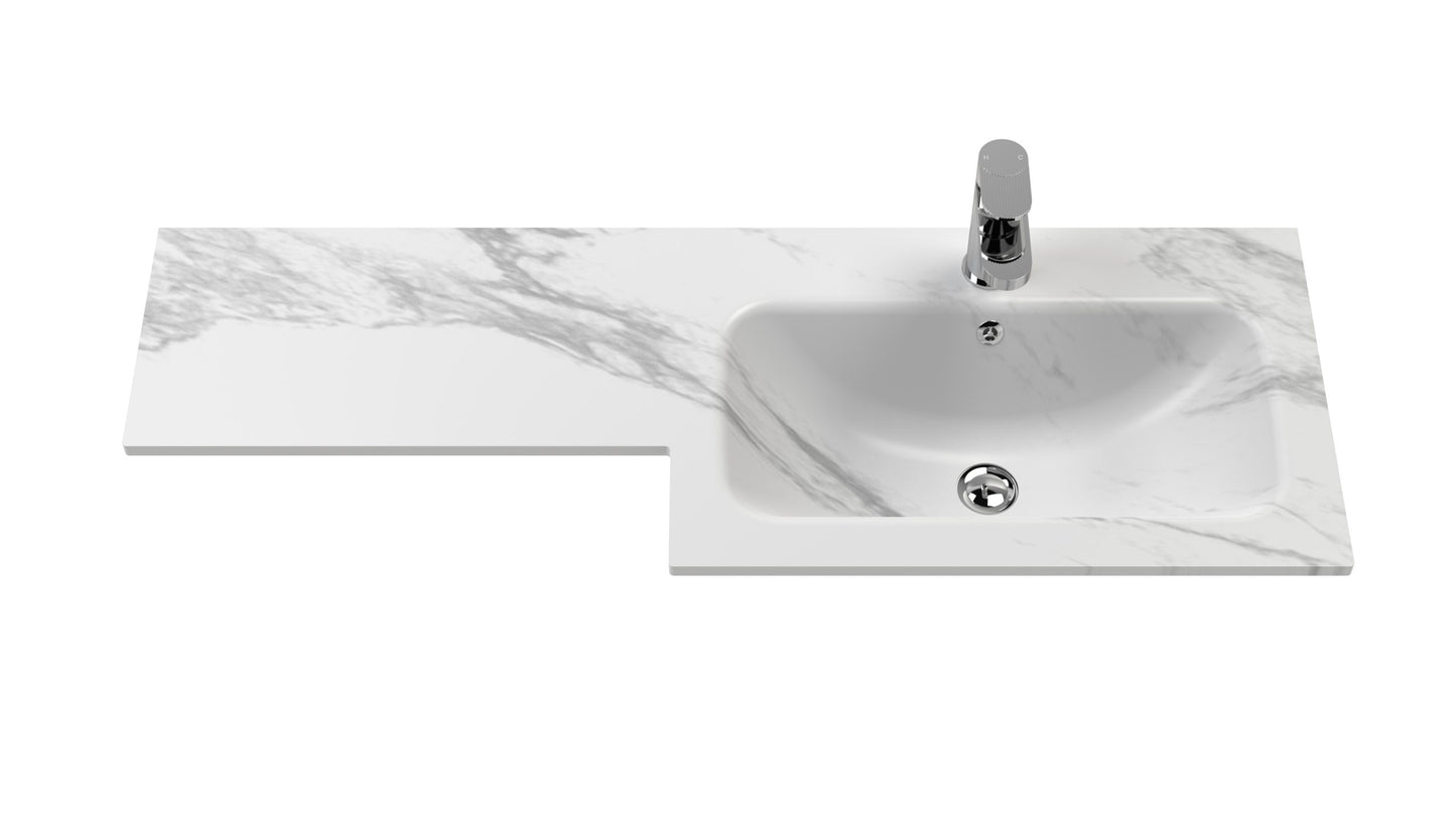 L-Shaped Solid Stone Basin Marble