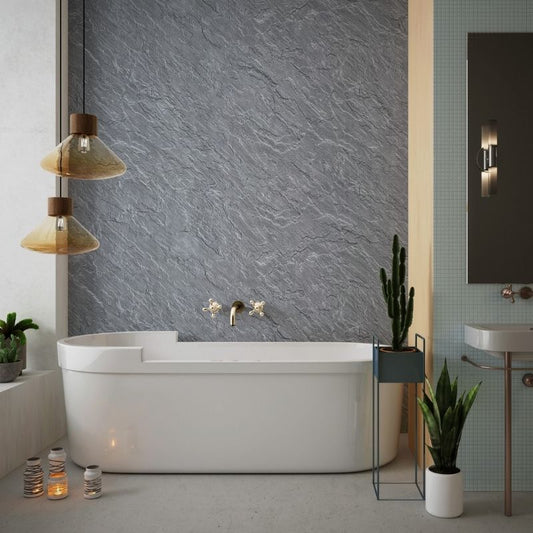 White Marble Gloss - 1000mm x 2400mm x 10mm - Gloss - Waterproof - 1 Fire Rated